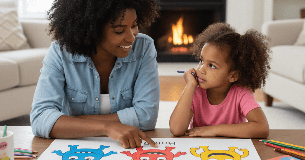 Using AI Coloring Pages to Talk About Big Feelings